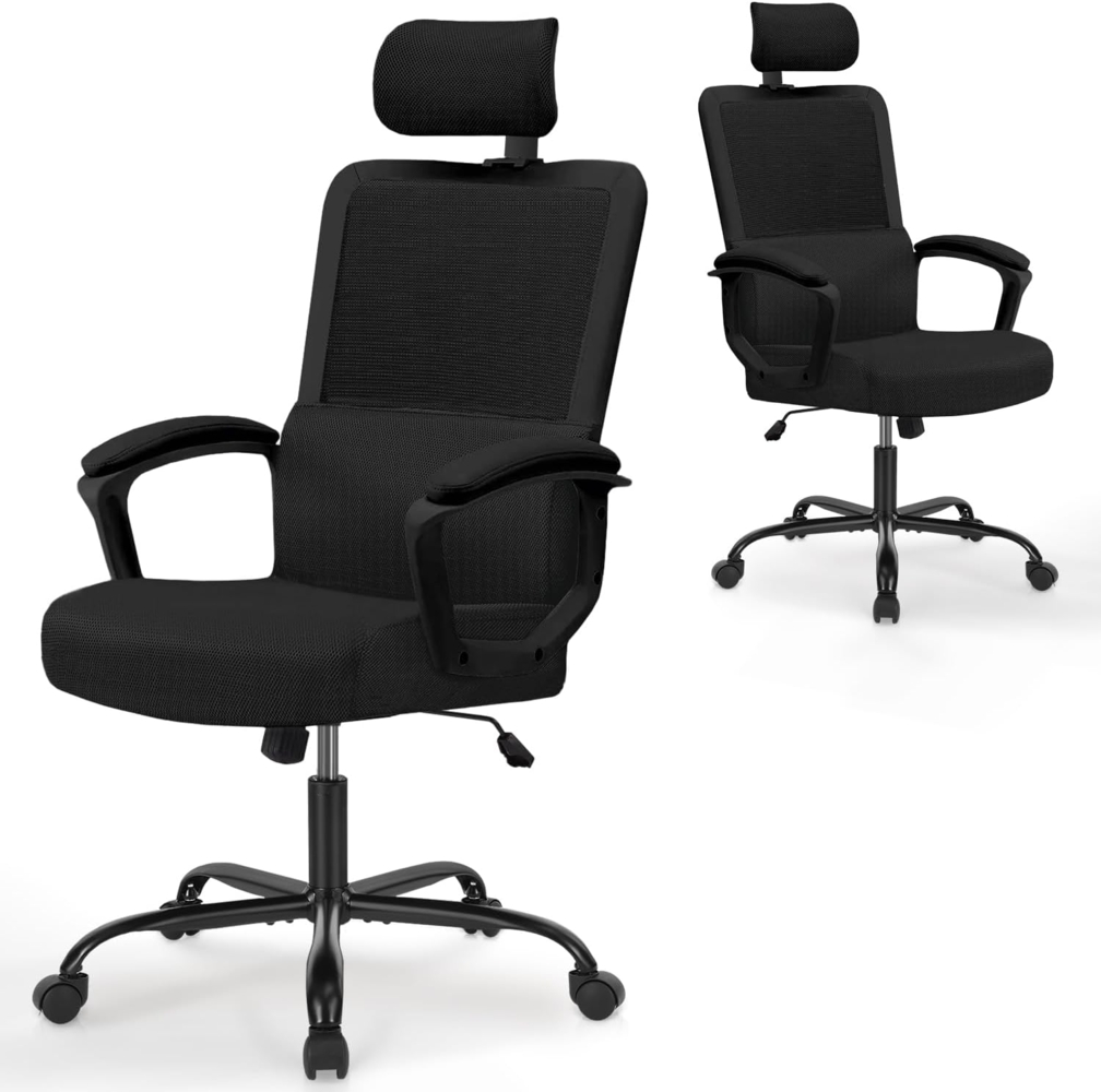 DUMOS Bürostuhl Ergonomisch EIN Schreibtischstuhl mit Komfortarmlehnen Ausgestattet mit Einer Bequemen Lendenwirbelstütze und Fußstütze Office Chair Geeignet für Zuhause Bild 1