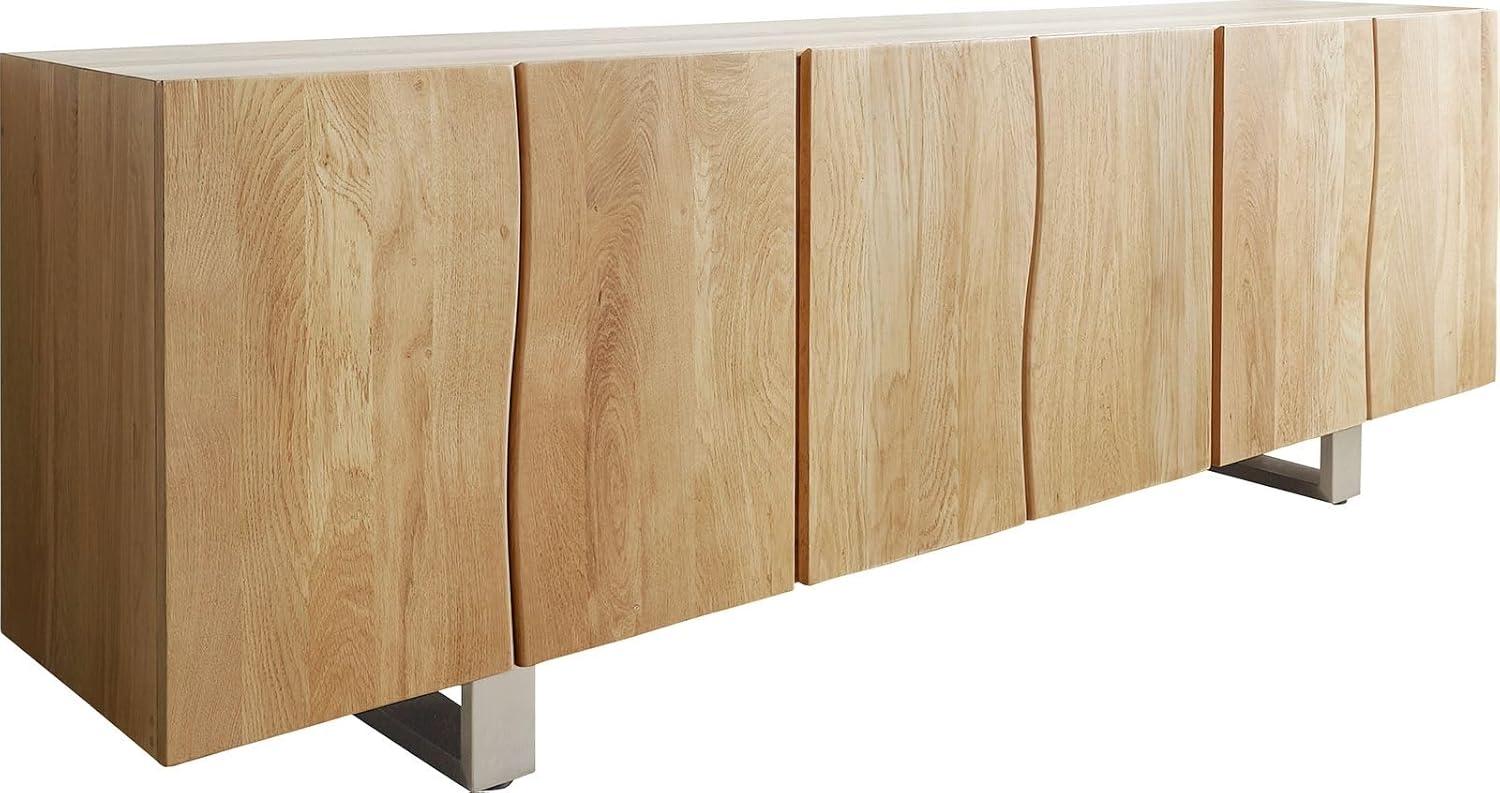 Sideboard Live-Edge 220 cm Eiche Natur Massiv 6 Türen Bild 1