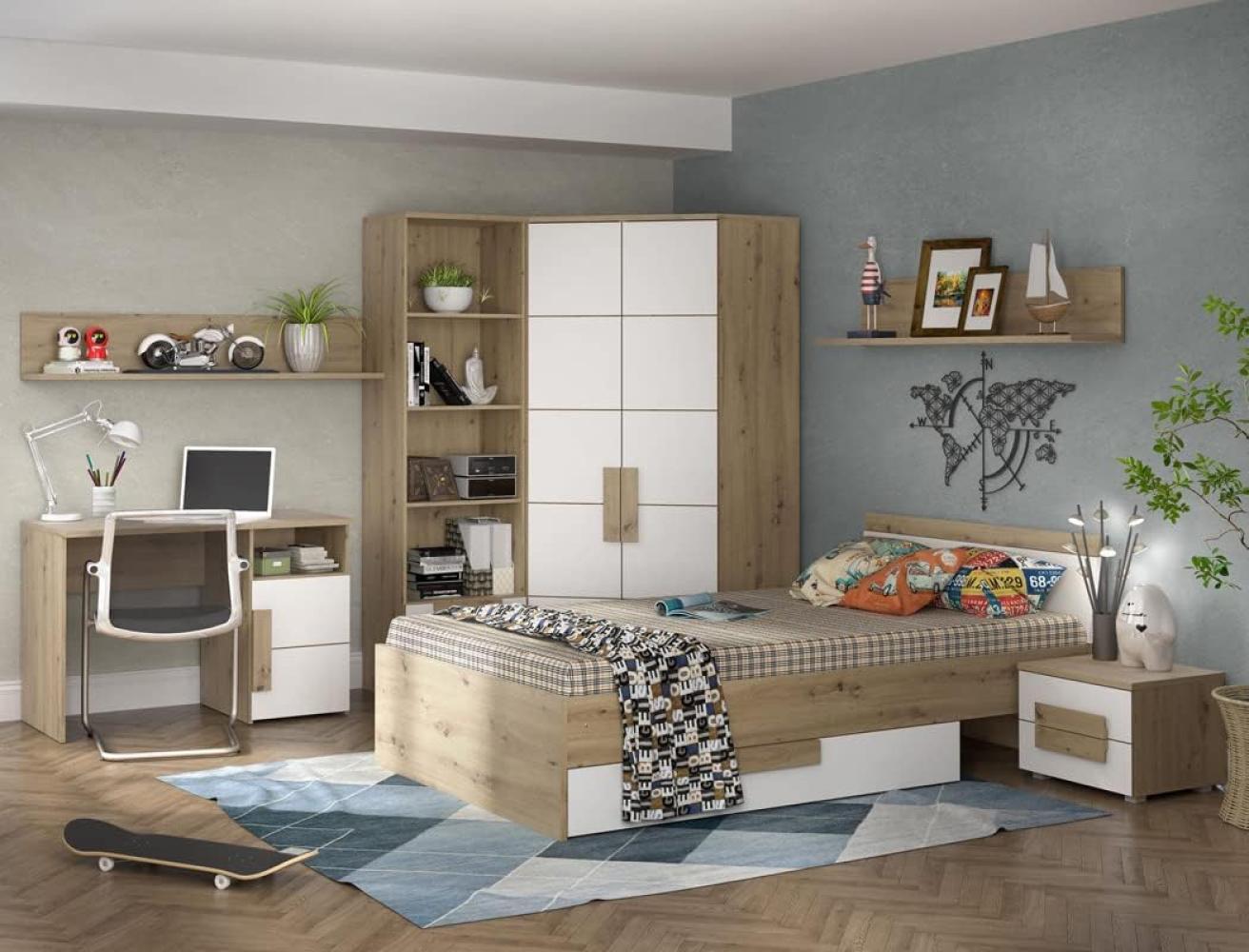 Jugendzimmer Aachen 20 weiß 7-teilig Bett Kleiderschrank Bild 1