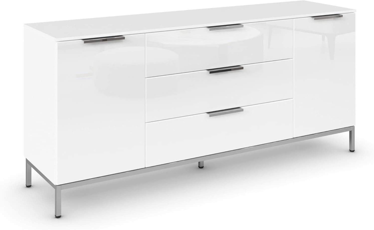 rauch Kombikommode Kommode Türkommode Sideboard Kombikommode FLIPP mit Glasfront (Breite 160 cm mit 2 Einlegeböden), 2-türig mit 3 Schubladen und Soft-Close-Funktion sowie Glasfront Bild 1