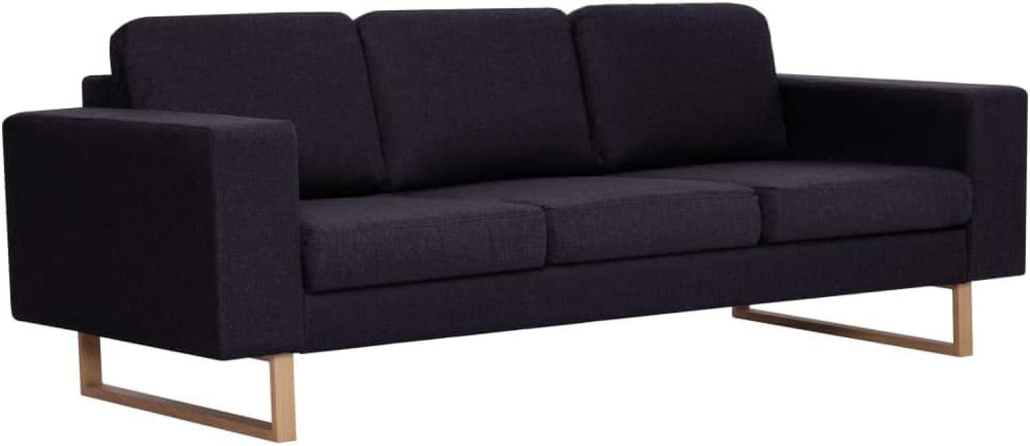 vidaXL 3-Sitzer-Sofa Stoff Schwarz [281390] Bild 1