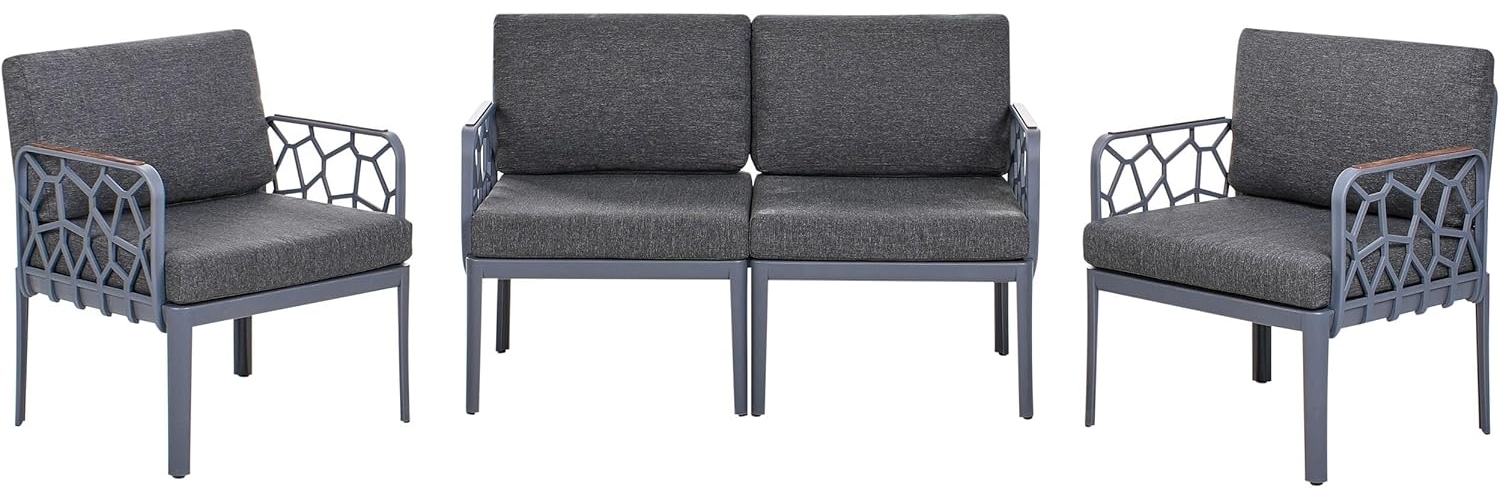 Gartensofa Set 4-Sitzer ERICHE Dunkelgrau Bild 1