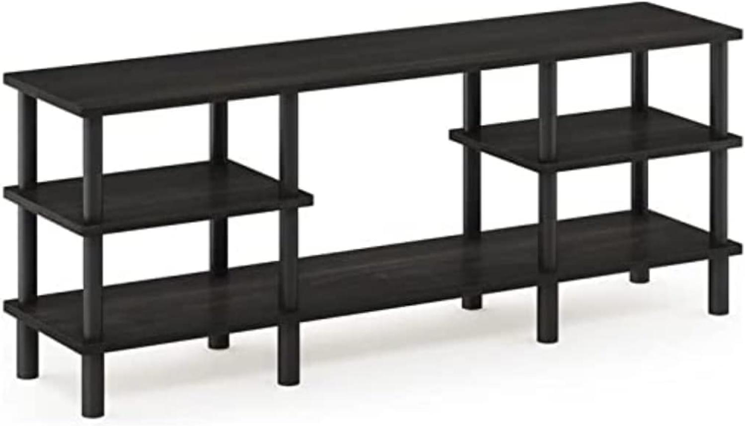 Furinno Mehrzweck-TV-Regal mit 3 Ebenen, holz, Espresso/Schwarz, 29. 49 x 119. 9 x 47. 09 cm Bild 1