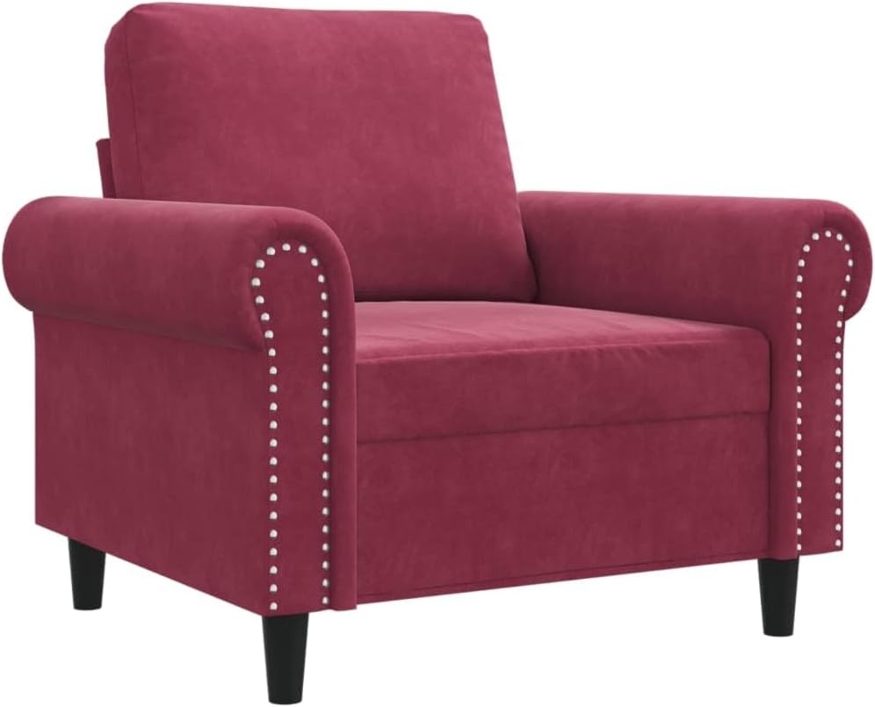 vidaXL 3-Sitzer-Sofa Weinrot 180 cm Samt Bild 1