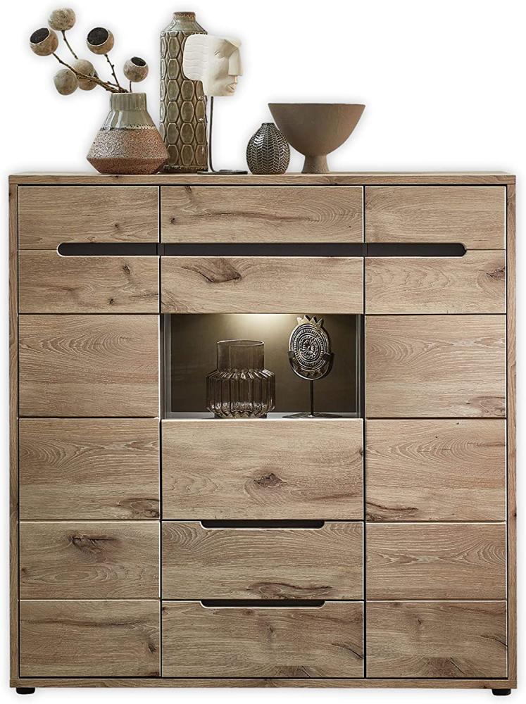 Highboard BELLANO Viking Oak Nature mit Graphit Bild 1