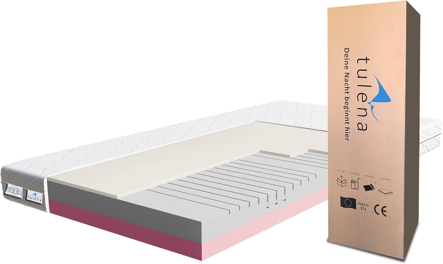 NOX Matratze 100x200 Komfortschaum hart H4 + H5 Comfort 19 cm | 30 Nächte Probeschlafen | Rollmatratze | Kaltschaum Matratze | Wendematratze | Antibakterieller Bezug mit Reißverschluss Bild 1