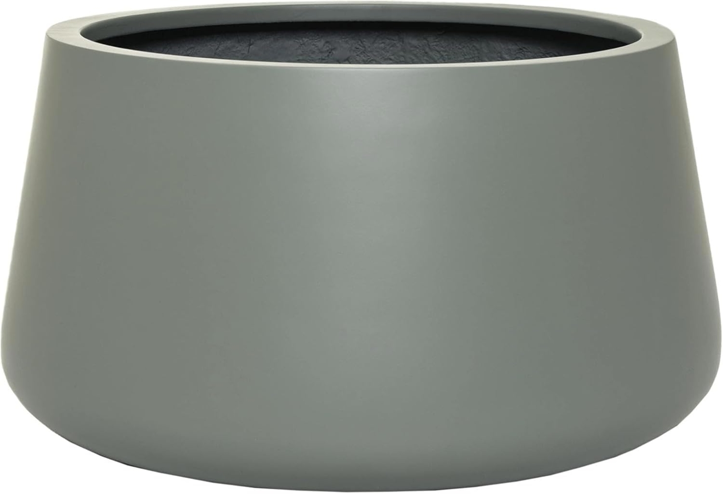 VIVANNO Blumentopf Fiberglas GORDO Rund - Grau Matt (1 St), 38x21 cm Bild 1