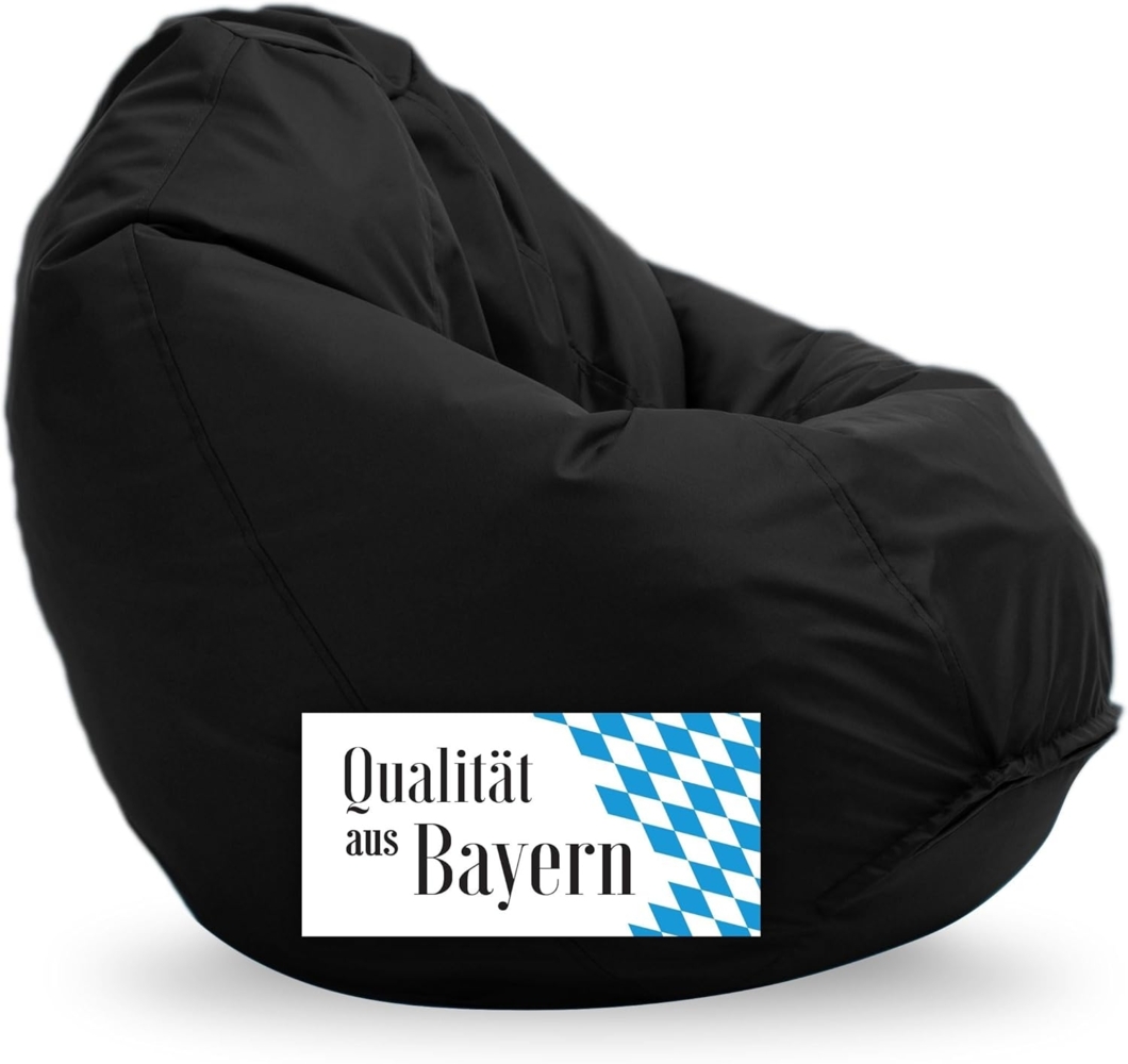 Bruni Sitzsack Classico L in Schwarz – XL Sitzsack mit Innensack zum Lesen, Abnehmbarer Bezug, lebensmittelechte EPS-Perlen als Bean-Bag-Füllung, aus Deutschland Bild 1