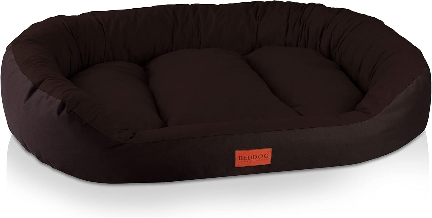 BedDog Hundebett Grosse Hunde - Hundekissen - Hundekorb - Ovales Hundekörbchen - Hundesofa - Hundebetten für Große Hunde - Dog Bed - Hunde Bett - Körbchen Hund aus Alicante-Gewebe XXL, CHOCOLATE (braun) Bild 1