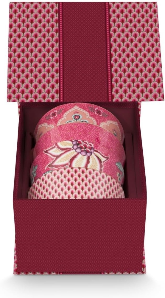 Pip Studio Schalen Set Giftset Oriental Flower Festival Dark Pink (4-teilig) 51.003.260 Bild 1