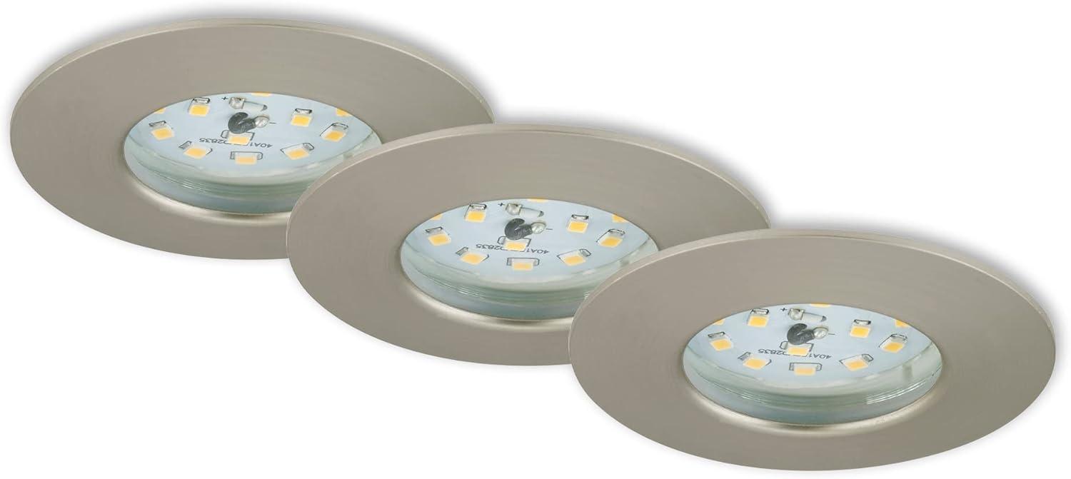 Briloner LED Einbauleuchten Attach matt-nickel 3er Set Einbaustrahler Deckenspot Bild 1