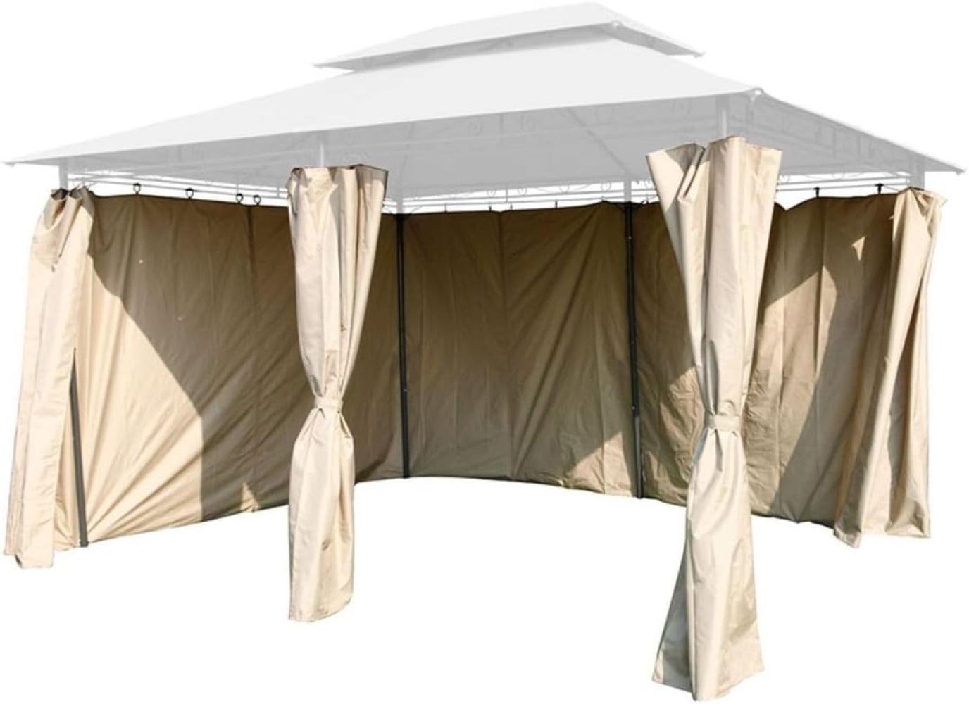 6er Seitenteile Set Pavillon 4x3m Gartenpavillon Seitenwand Sichtschutz robust taupe Bild 1