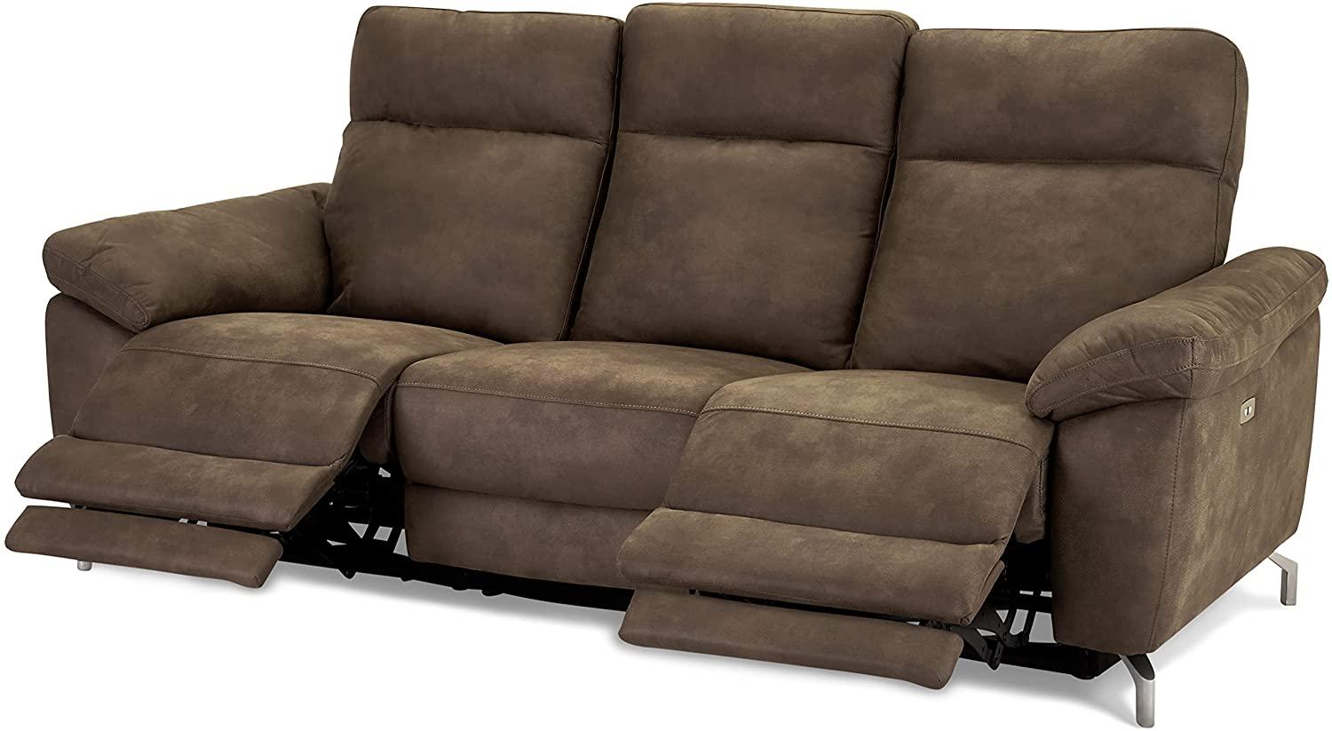 3-Sitzer Elektrisch Relaxsofa Selesta - Braun Stoff Bild 1