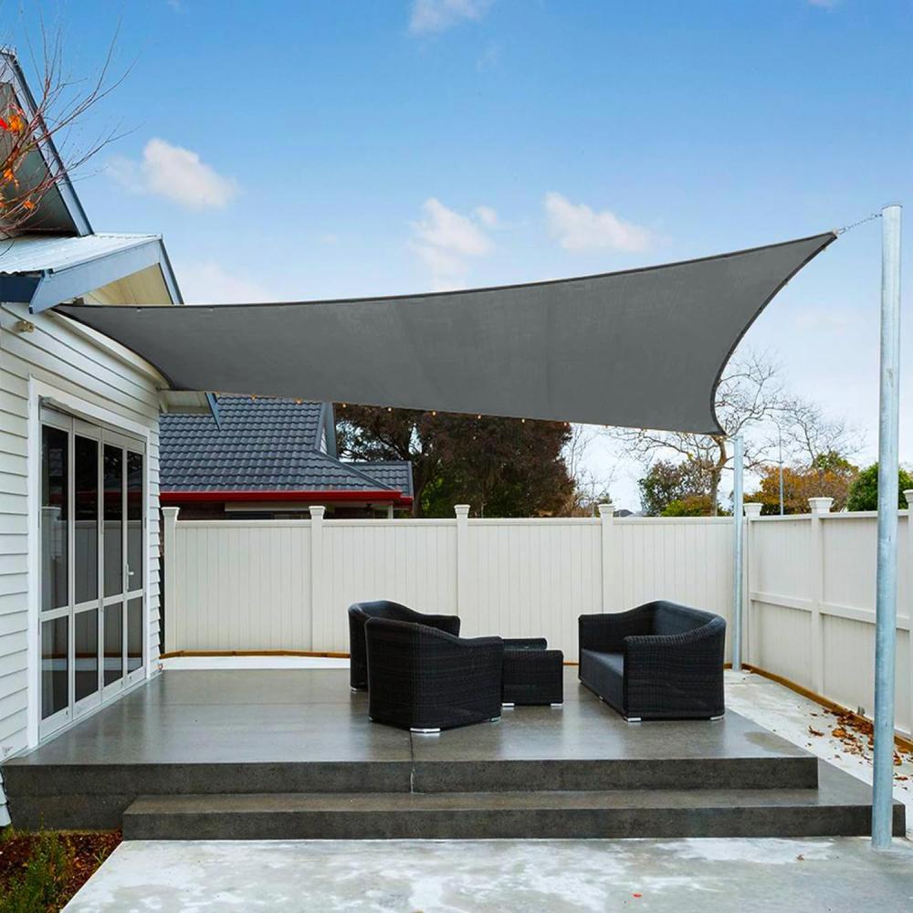 AXT SHADE Sonnensegel Wasserdicht Rechteckig 2x3 m Wetterschutz Sonnenschutz PES Polyester mit UV Schutz für Terrasse Balkon Garten-Grau Anthrazit(Wir Machen Sondergrößen) Bild 1