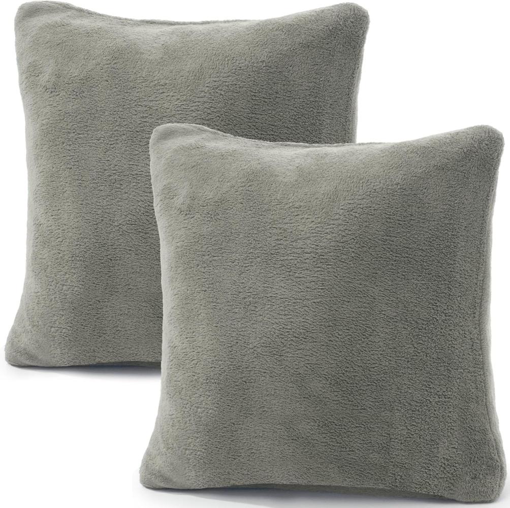 CelinaTex Kissenbezüge Comfortable Kissenbezüge Kissenhüllen 2er Set 40x40cm silber Bild 1