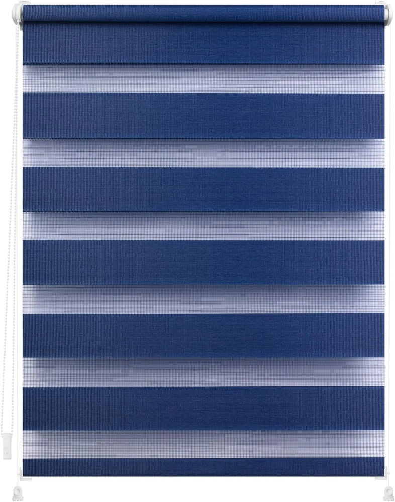 Lichtblick Doppelrollo Lund 70x150 cm (BxL) Blau Verspannt; Klemm- und schraubbar; Lichtdurchlässig und blickdicht Bild 1