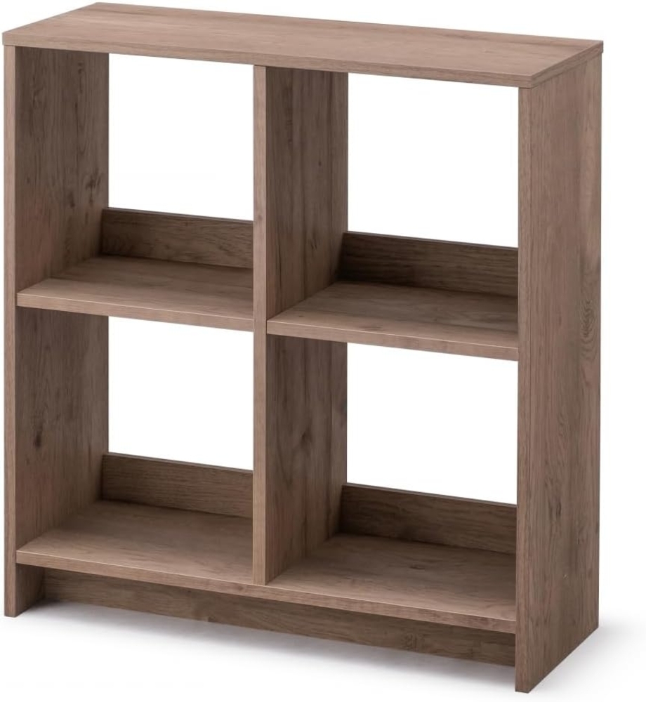 Iris Ohyama Würfel-Bücherregal, offenes Holzregal, Schrank mit 4 Böden, offenes Holzregal, Einfache Montage, modular, Büro, Wohnzimmer, Schule, 27 x 69 x 76, WOS-4, Aschbraun Bild 1