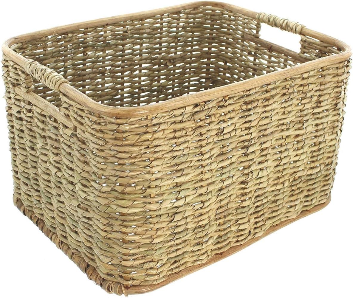 Aufbewahrungskorb aus Rattan 46x36x28 cm, Schrankkorb, Regalkorb, Flechtkorb Bild 1