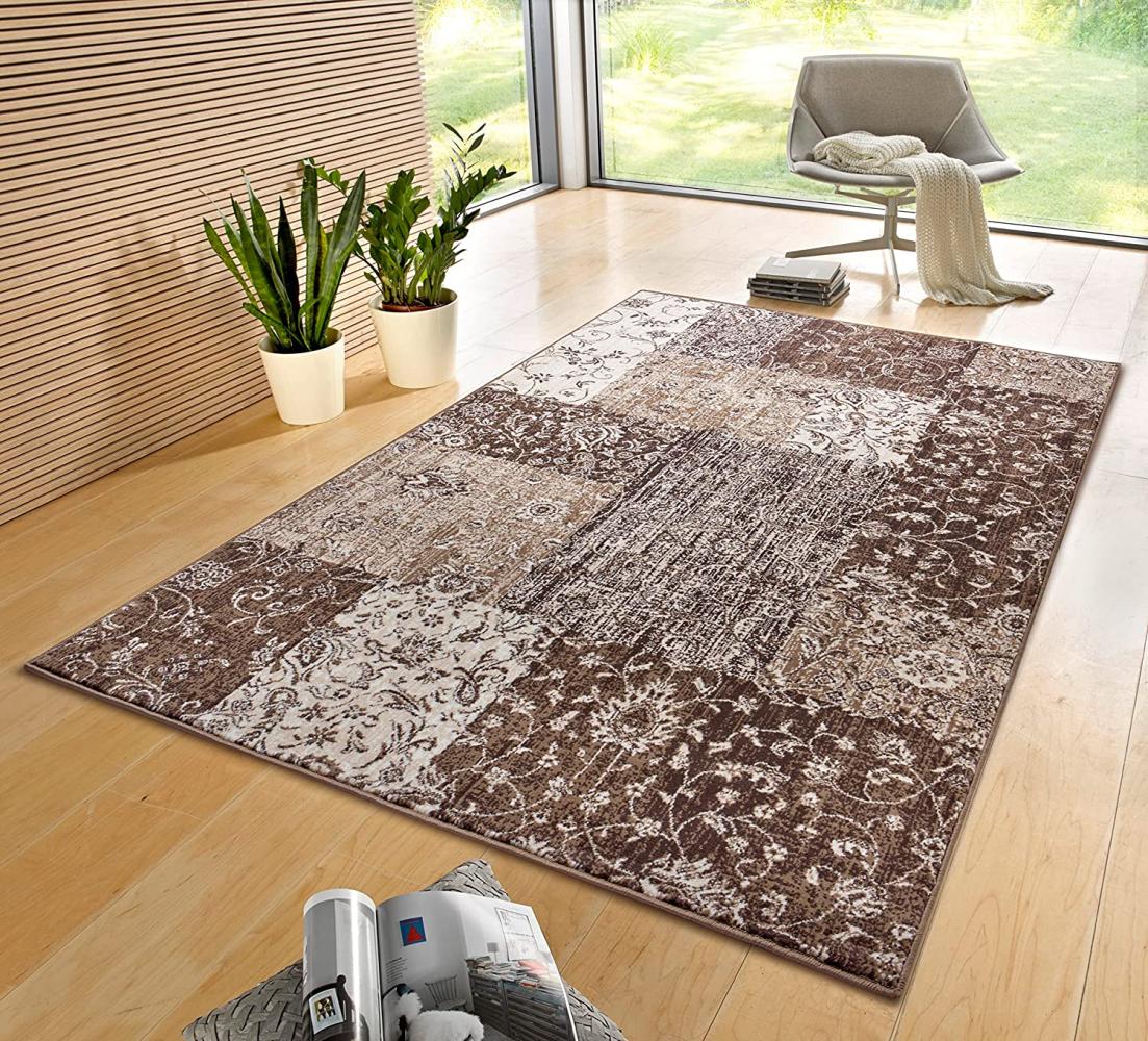 Kurzflor Teppich Kirie Taupe - 200x290x0,9cm Bild 1