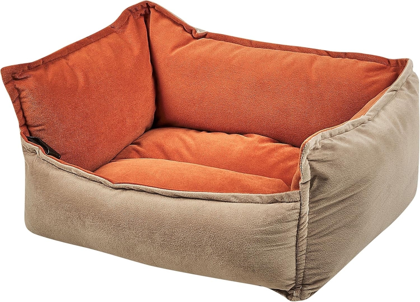 Tierbett IZMIR Samtstoff Orange Beige Bild 1