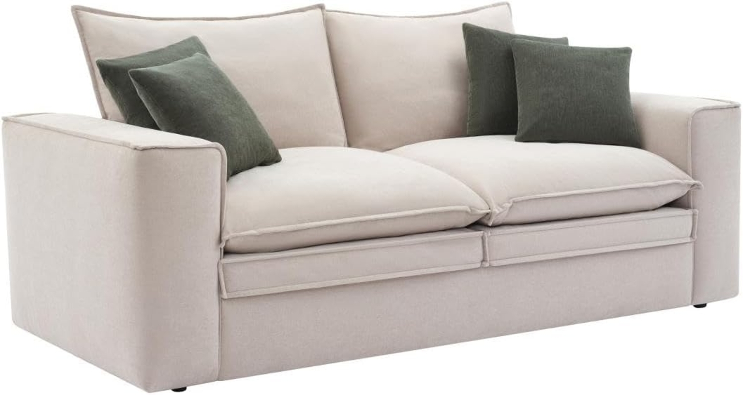Vente-unique - Sofa 3-Sitzer - Stoff - Beige - PORALO Bild 1