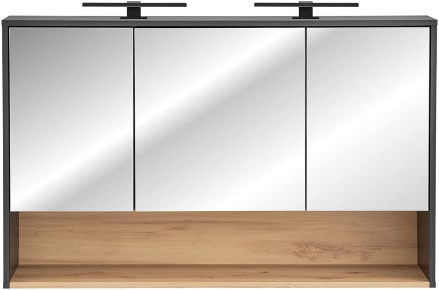 Bad Spiegelschrank 120 cm BOLOGNA-56 inkl. LED Beleuchtung in anthrazit mit Artisan Eiche Nb, B/H/T: ca. 120/80/25 cm Bild 1