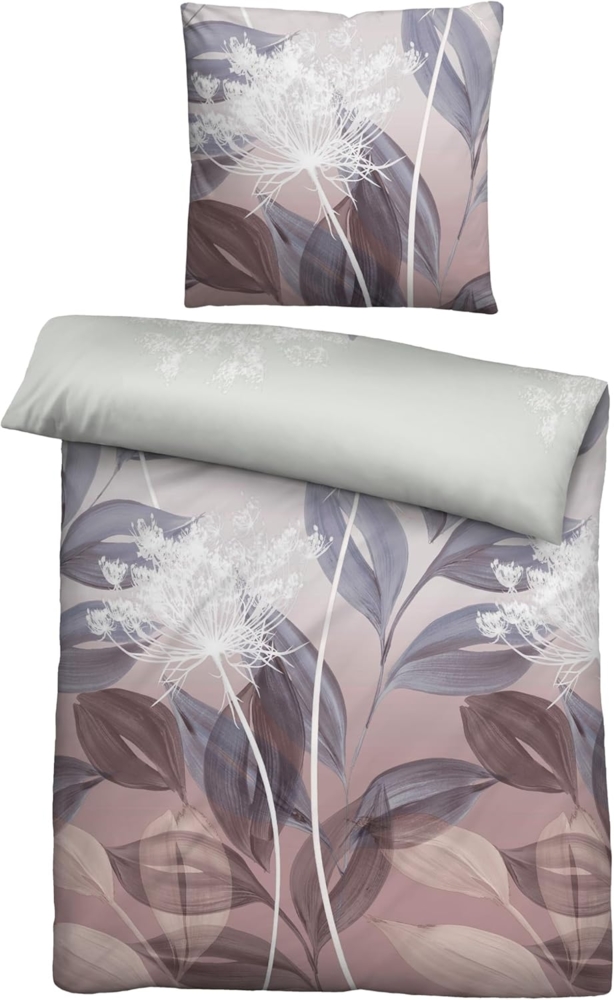biberna Feinbiber Bettwäsche 0004100 BLÄTTERRANKE, macchiato, 1x 135x200 cm + 1x 80x80 cm Bild 1