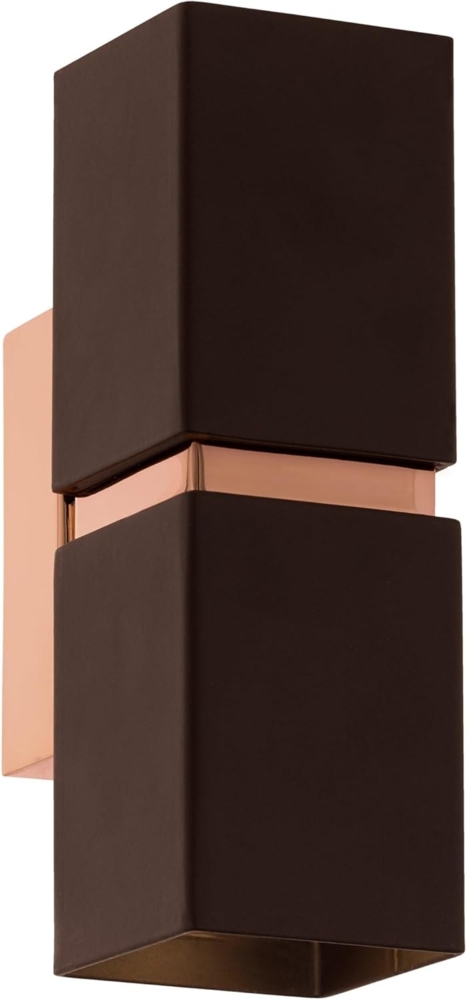 Eglo 95379 Wandleuchte Passa Up & Downlight in braun, kupfer GU10-LED 2X3W L:5,5cm H:17cm Bild 1