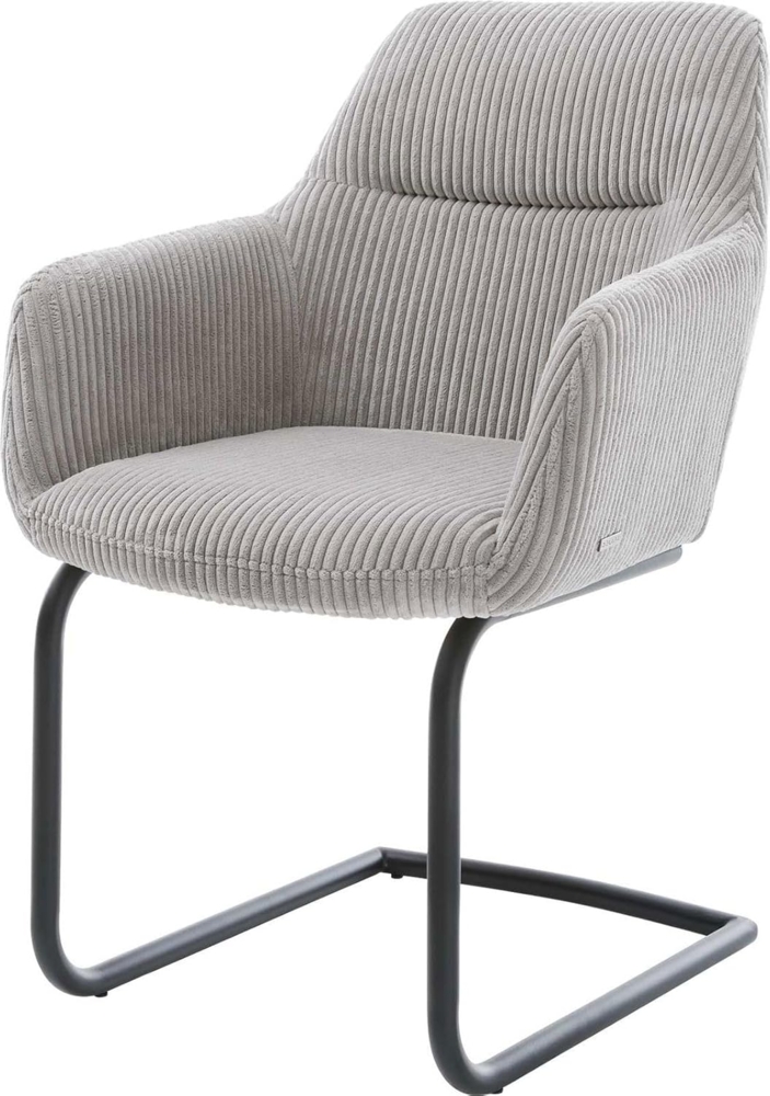 Freischwinger Pejo-Flex Cord Silbergrau Freischwinger rund Schwarz Taschenfederkern Bild 1