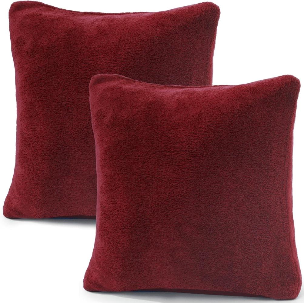 CelinaTex Kissenbezüge Comfortable Kissenbezüge Kissenhüllen 2er Set 40x40cm bordeaux Bild 1