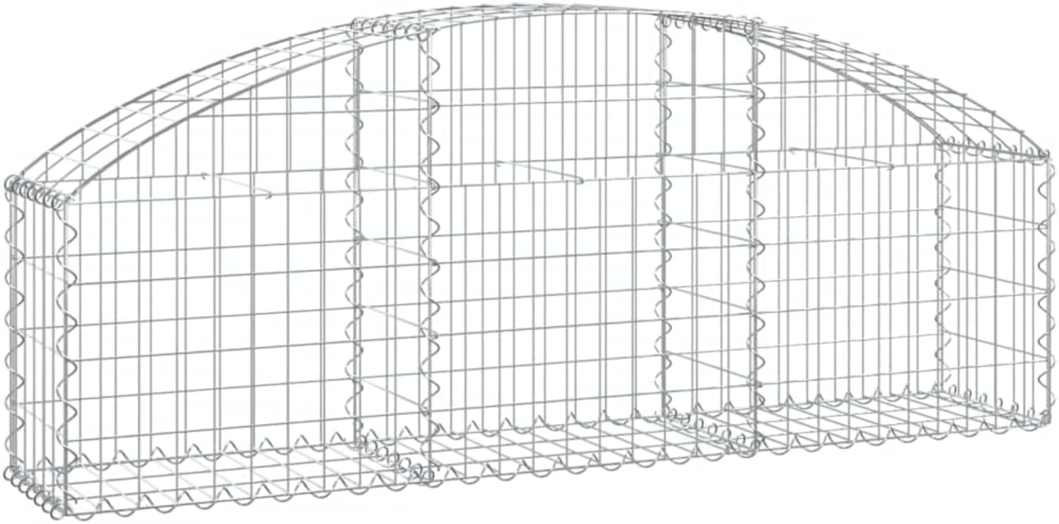 vidaXL Gabione mit Hochbogen 150x30x40/60 cm Verzinktes Eisen 153442 Bild 1