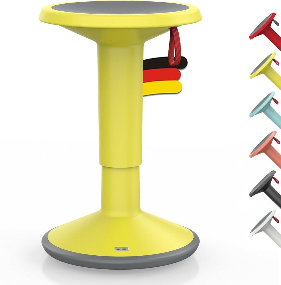 Interstuhl UPis1 – ergonomischer Sitzhocker mit Schwingeffekt – für einen geraden Rücken Made in Germany – inkl. 10 Jahren Garantie (Zitronengelb, Standard Edition) Bild 1