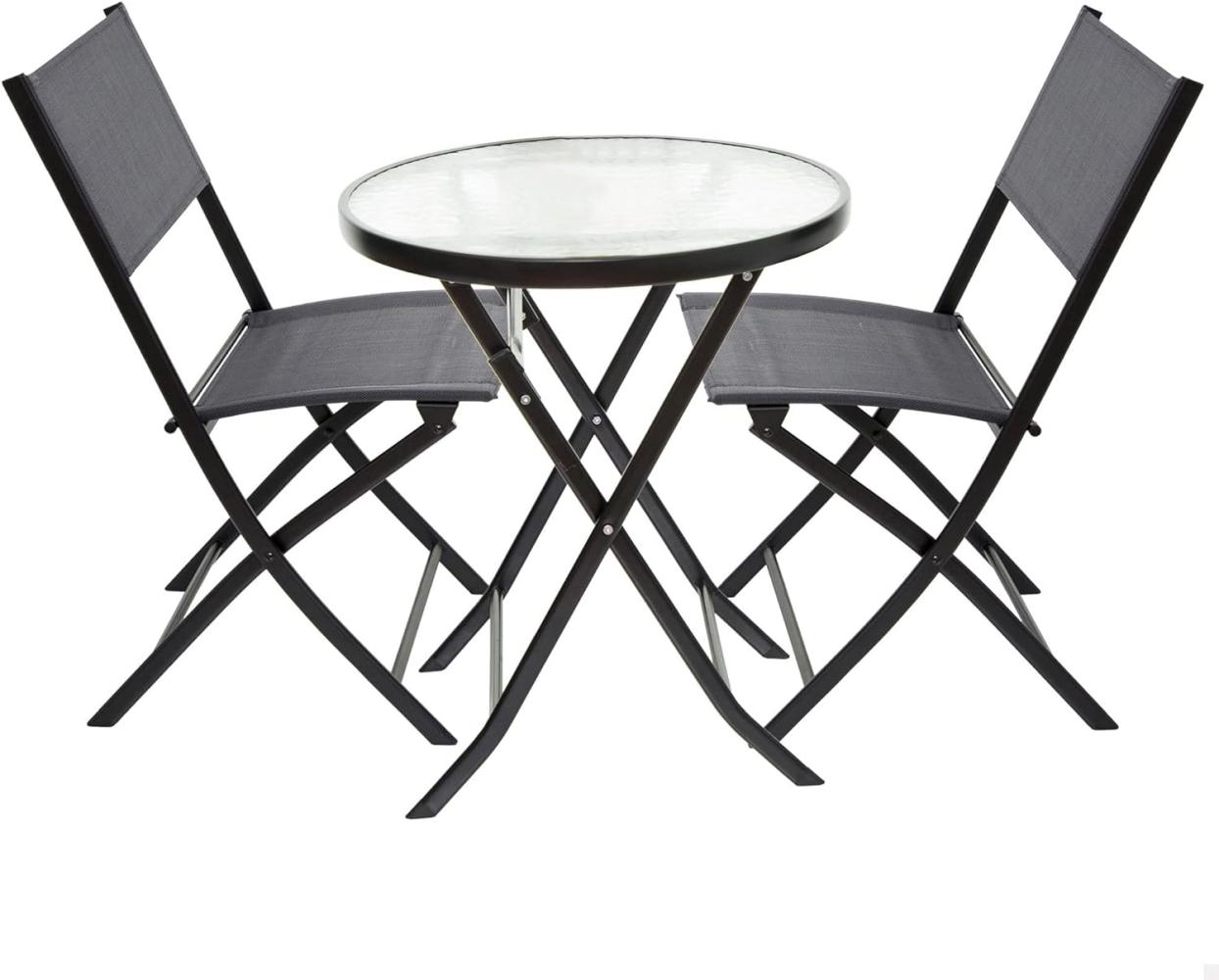 Aktive 61120 Set Tisch und Stühle für den Garten, anthrazit Bild 1