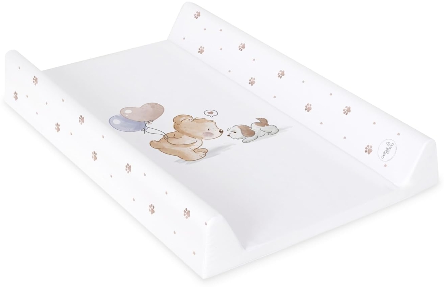 Ceba Baby® Wickelauflage Wickelunterlage - 2 Keil Wickelmulde fürs Babybett 70x50 cm - Wickeltischauflage mit OEKO-TEX® Standard 100 - Made in EU - Wasserdicht und Abwaschbar - Freunde für immer Bild 1
