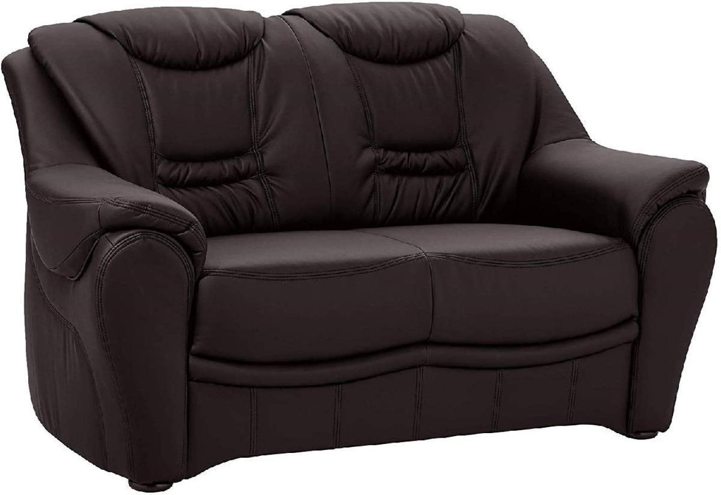 Cavadore 2-Sitzer Bansa mit Federkern / Polstercouch in Leder / 148 x 94 x 95 / Echtleder Braun Bild 1