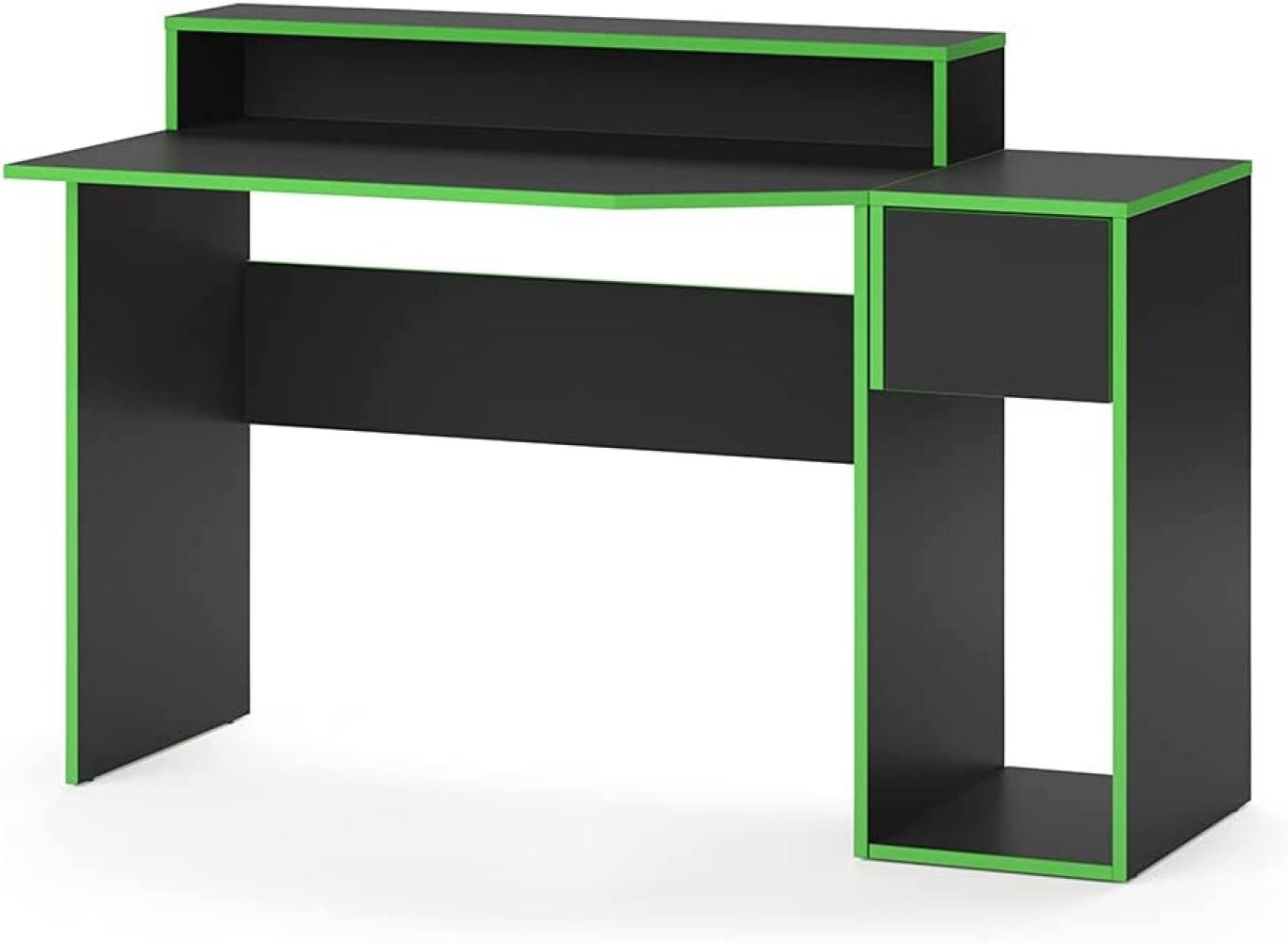 Vicco Computermöbelset, 1 Computertisch (lang) und 1 Computerschrank, Computertisch, Schreibtisch lang, PC-Schrank Kron, Grün/Schwarz Bild 1