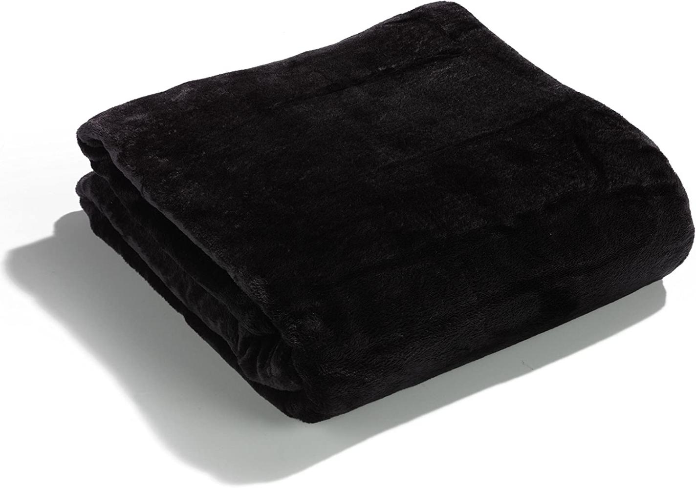 heimtexland Kuscheldecke super-Soft XL HxB 150x200 cm Microfaser Flanelldecke in schwarz kuschelig warm - leicht - fusselfrei Decke in TOP QUALITÄT Typ176 Bild 1