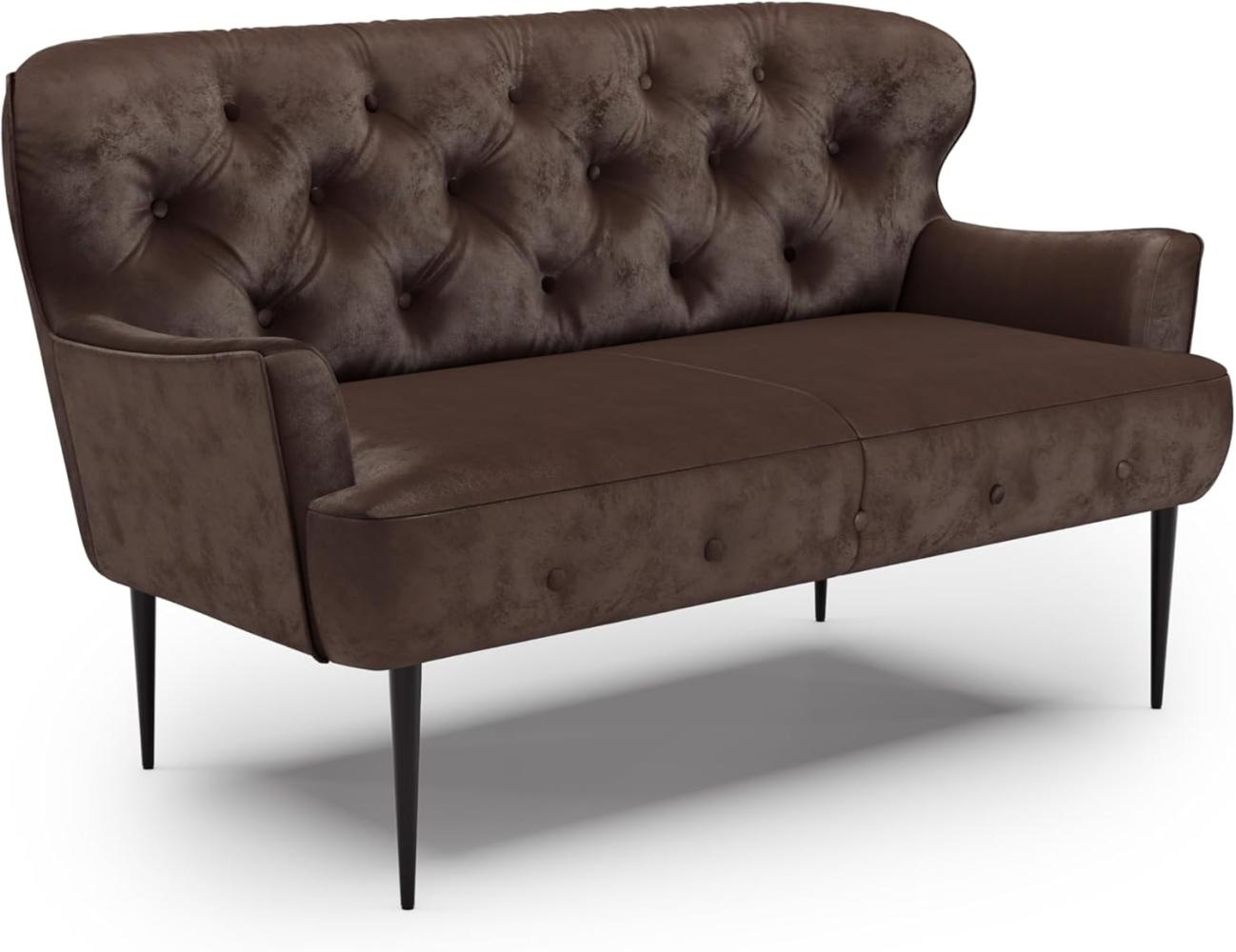 CAVADORE Küchensofa Amba Sofas, Holzwerkstoff, Mikrofaser Antik Chocco, 2-Sitzer Bild 1