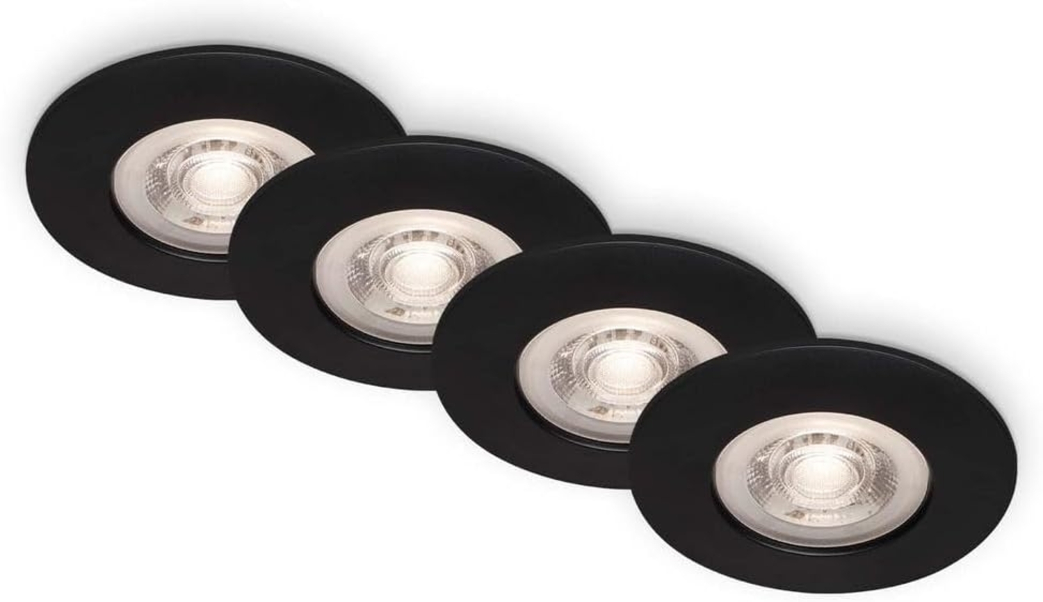 Briloner LED-Einbauleuchten Kulana 4er Set Mini 4,9W 480lm schwarz-matt Bild 1