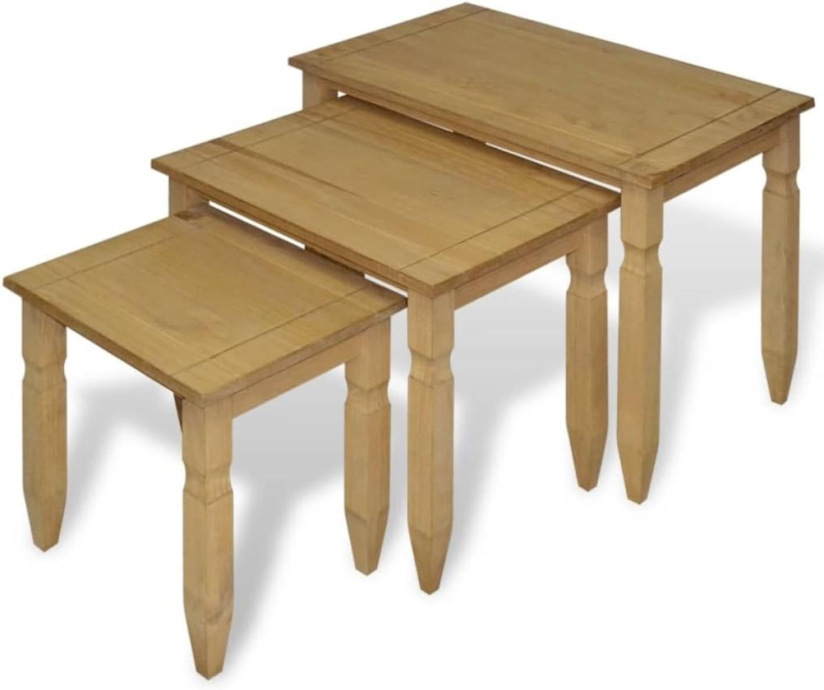 vidaXL 3-tlg. Satztisch-Set Mexiko-Stil Kiefernholz 243737 Bild 1