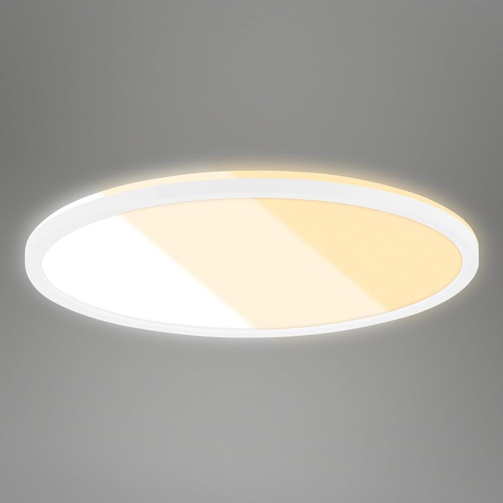 BRILONER – LED Deckenlampe für Wohnzimmer, LED Deckenleuchte flach, LED Lampe, Wohnzimmerlampe, LED Panel, Lichtfarbe einstellbar, Backlight, Weiß Bild 1