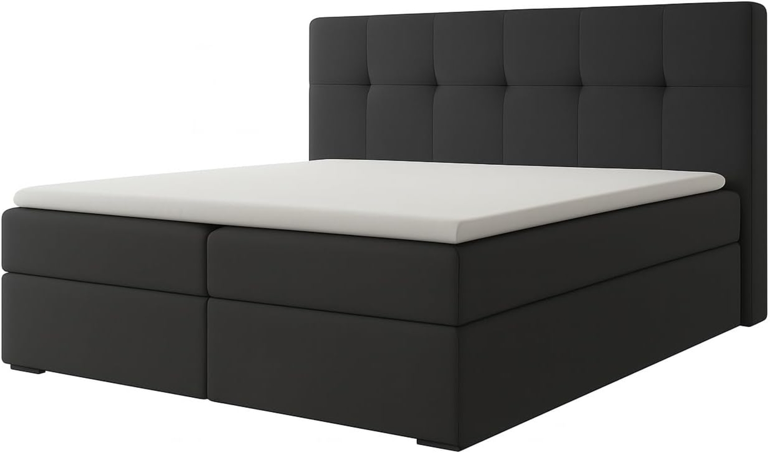 A&J MöbelLand GmbH Boxspringbett REF mit Bettkasten, Topper und gepolstertem Kopfteil. (Boxspringbett mit Bettkasten und gepolstertem Kopfteil. Inclusive Topper !, TOP ANGEBOT), Länge 208cm Höhe 106 cm Bild 1