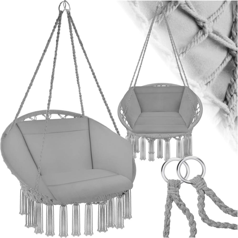 tectake Hängesessel Grazia, mit Sitz- und Rückenpolster Bild 1