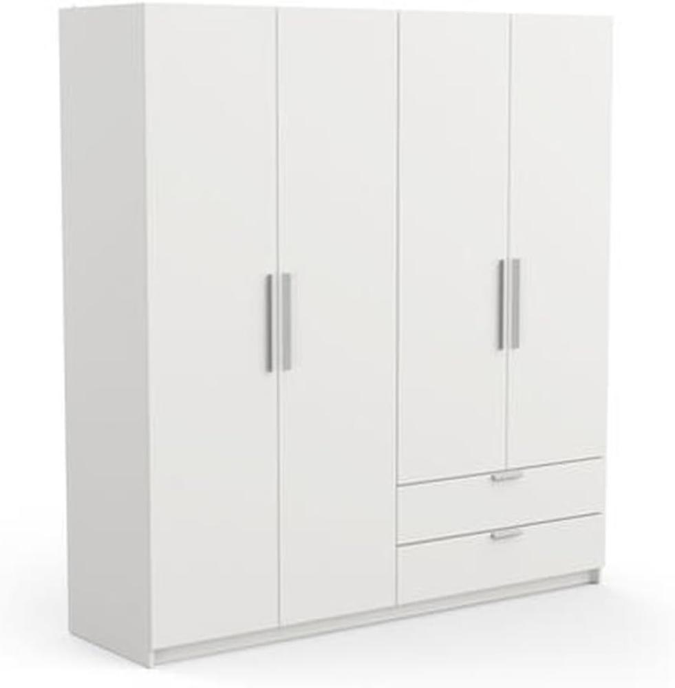 Kleiderschrank >Glory2< in matt weiss aus Holzwerkstoff - 178x192x51cm (BxHxT) Bild 1