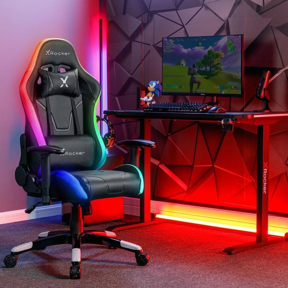 X Rocker Agility Compact eSports - Gaming-Bürodrehstuhl für Kinder & Teenager mit LED-Beleuchtung Bild 1