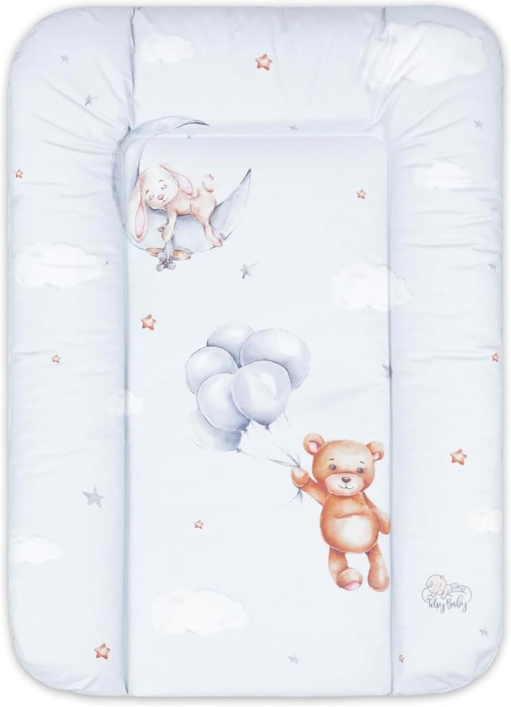 Wickelauflage Wickelkommode Auflage Baby 70x50 cm - Wickelmatte Wickeltischauflage Wasserfest Wickelunterlage Weich Teddybären B Bild 1