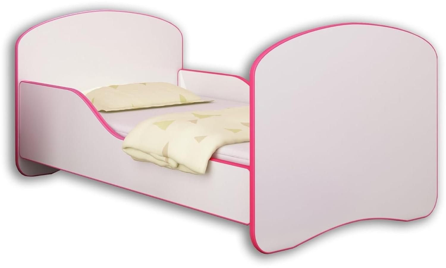 Jugendbett Kinderbett mit einer Schublade und Matratze Weiß ACMA I 140 160 180 (140x70 cm, Rosa) Bild 1