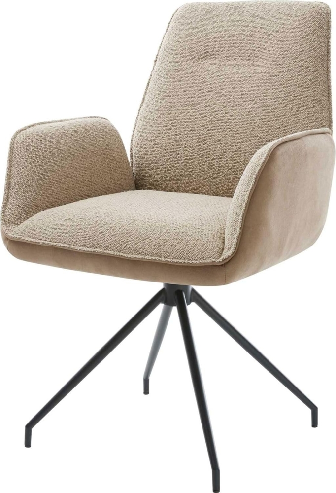 Drehstuhl Zoa-Flex Materialmix Schlamm Kreuzgestell konisch Schwarz 180° drehbar Taschenfederkern Bild 1