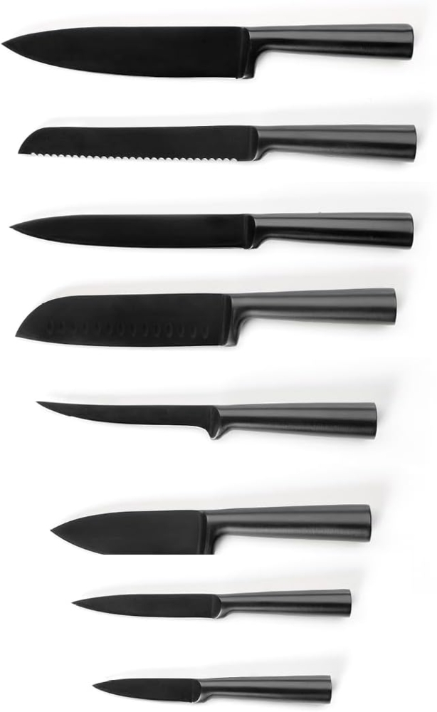 QDesign by Sauter Messer-Set aus Edelstahl in Mattschwarz (8-tlg), spülmaschinenfest Bild 1