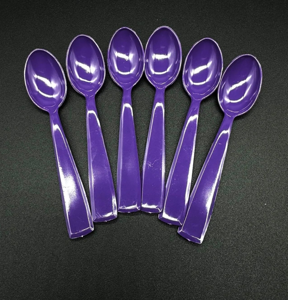Kimmel Mokkalöffel Kinderlöffel Espressolöffel Esslöffel klein 6 Stück, Kunststoff, Violett Bild 1